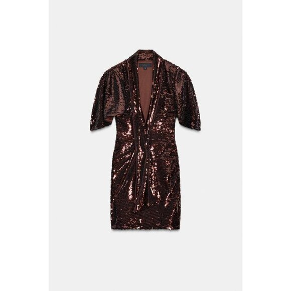 ZARA SHORT SEQUIN DRESS - Picture 8 of 10